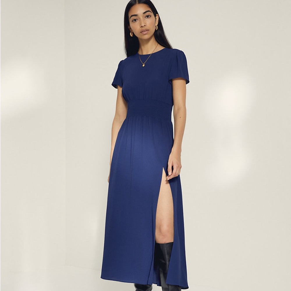 Wilfred Maxime Dress Aritzia Navy